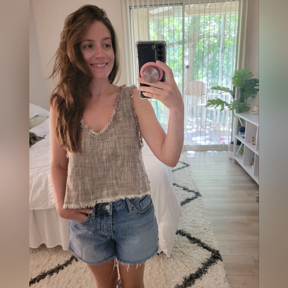 Urban Outfitters Tan Sleeveless Crop Tank Top